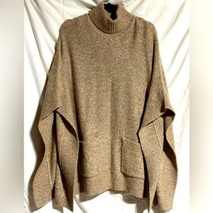 MICHAEL Michael Kors Alpaca Blend Turtleneck Poncho Sweater - NWOT - Size M